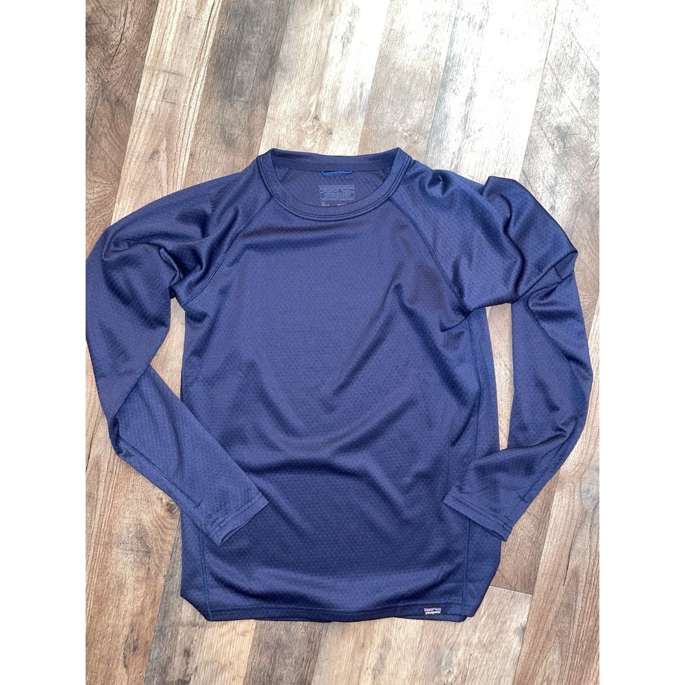 Boys Patagonia XL/14 Long Sleeve Blue Performance Thermal Shirt